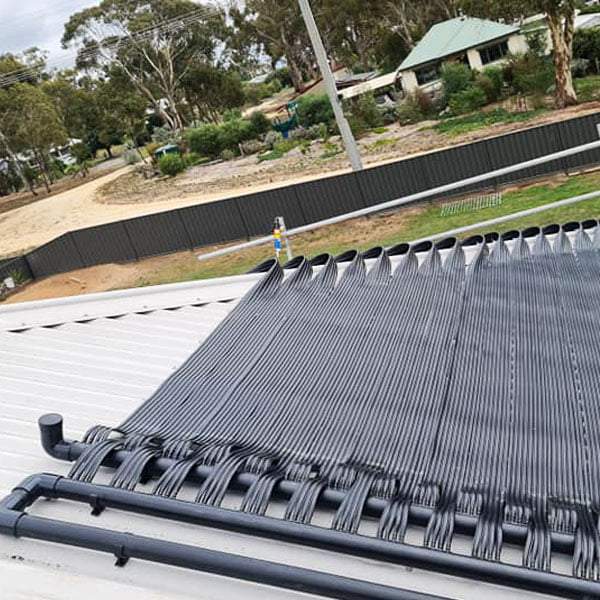 roof installation of solar pool heating